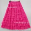Saia de Bolo Patchwork em Renda 2026 Primavera, Verão, Outono, Inverno Novo Estilo Saia Midi Saia Longa Evasê Saia de Tule Bufante
