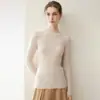 Suéter de cachemira de una sola pieza sin costuras~cuello medio alto para mujer, 100% cachemira pura, corte ajustado, adelgazante, suéter base de punto para otoño e invierno