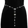 Joyería Europea y Americana, Diseño Elegante, Cadena Fina de Cintura de Perlas, Cadena Decorativa de Vestido de Moda y Versátil, Cadena para el Cuerpo para Mujeres
