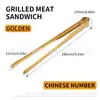 Pinzas para Alimentos de Acero Inoxidable de Grado Alimenticio Transfronterizas, Pinzas para Bistec de Barbacoa, Pinzas de Cocina para Buffet, Pinzas para Carne, Pinzas Palillos