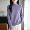 Suéter Feminino 2026 Outono/Inverno Novo Gola Alta Meio Vazada Borda Enrolada Estilo Preguiçoso Solto Suéter Macio e Felpudo Blusa Base
