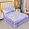 Esterilla de Verano, Esterilla de Seda de Hielo, Faldón de Cama, Juego de Tres Piezas, Esterilla Doble para el Hogar, Esterilla Lavable a Máquina para el Verano con Aire Acondicionado, Esterilla Suave, Cubre Cama