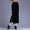 Nuevo estilo chino nacional con botones y abertura lateral, falda midi para mujer, nuevo modelo de otoño 2026, elegante y con clase, bodycon de longitud media