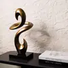 Escultura Decorativa de Arte Abstracto Dorado de Lujo Moderno Decoración de Hotel Club Artesanía Decoración de Entrada Sala de Estar