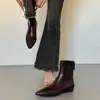 Elegantes botines cortos para mujer 2026 estilo coreano de moda moda primavera y otoño nuevos de punta fina planos británicos delgados botines botas de moda
