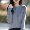 Cardigan de Punto de Lana Peinada con Cuello Redondo Bordado de Caballo Multicolor Holgado Todo Fósforo Top Chaqueta Nuevo en la Colección de Primavera 2025