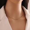 [Bingmeng] Collar de cadena de acero inoxidable con diseño de nariz de cerdo y cadena de clavícula de amor, estilo europeo y americano, N1295