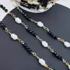 Collar de Joyería DIY Cadena de Cobre Semi-Terminada Chapado en Oro de 18K Retención de Color Fuerte Perla de Calabaza Pequeña Cadena Retorcida de Alambre de Cristal Hecha a Mano