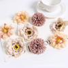 Flores Artificiales, Serie Marrón Cabezas de Flor de Hortensia Rosa, Flores Falsas, Materiales para Manualidades con Flores Artificiales, Flores Decorativas Realistas de Alta Gama