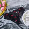 Venta Directa Europea y Americana Amazon Estampado de Labios Levanta Glúteos Delgados Bordados para Mujer Comercio Exterior Encaje Tanga Fabricante Tallas