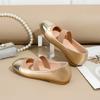 Sapatos de Princesa Versáteis de Estilo Francês para Meninas, Mais Vendidos Transfronteiriços, Sapatos Mary Jane Dourados para Meninas de Estilo Europeu e Americano com Sola Macia Rasa