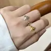 Anel Croissant de Design Único para Mulheres, Anel Aberto de Moda Personalizado de Celebridade da Internet, Anel de Dedo Indicador Punk Retrô Hip-Hop