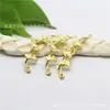 Materiales para manualidades forma de rama filigrana hoja cobre colgante accesorios hoja de ginkgo Colgante de joyería accesorios