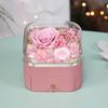 Caja de Joyería Caja de Almacenamiento Flor Eterna de Rosa Cubierta Acrílica Navidad Amazon Más Vendido Caja de Regalo para el Día de San Valentín