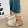Zapatos de plataforma gruesa, que aumentan la altura, súper populares, tipo Birkenstock, sin cordones, medias pantuflas de punta cerrada para mujer, nuevo modelo Primavera 2025
