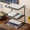 Suporte para Roteador WiFi Conjunto de Régua de Tomada para Desktop de Computador Base de Resfriamento para Set-top Box Pequeno Suporte Prateleira de Armazenamento