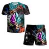 Patrón de Dragon Ball Impresión 3D Transfronterizo Nuevo Traje Casual para Niños Camiseta y Pantalón Corto Traje Venta Directa de Fábrica Suministro