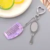 Peine Mini Cuadrado de Ácido Acético de Moda Colgante para Bolso de Coche Llavero para Teléfono Móvil Mango Distintivo Espejo Cosmético Decoración Colgante
