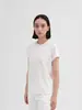 Warren Hailong Sst008 Moda Femenina de Principios de Primavera Color Sólido Algodón Pima Ajustada Cuello Redondo Manga Corta Camiseta para Mujer