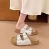 Pantuflas redondas de suela gruesa con pedrería de dopamina estilo coreano transfronterizas, nuevos zapatos casuales tipo Birkenstock con hebilla para mujeres petite