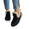 Zapatos de Algodón para Mujer de Invierno Nuevos Transfronterizos Talla Grande Transfronterizos Acolchados con Terciopelo Bordes Crudos Cálidos Planos de Algodón