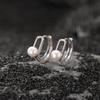 Un Ciervo Plata Esterlina S925 Plata de Ley Perla de Agua Dulce Moda Temperamento Simple Sentido del Diseño Pendientes de Cuentas Redondas Distintivos Versátiles Clip para la Oreja
