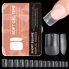 Uñas Postizas para Uñas Artísticas, Uñas Cuadradas Semi-Adhesivas Completamente Mate, No Requieren Lima, Puntas de Uñas Postizas Extendidas, Uñas Portátiles para Año Nuevo