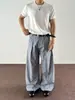 Venta Directa de Fábrica Pantalones Casuales Rectos Sueltos para Hombre Verano 2026 Diseño Plisado Caída Amplia Pierna Larga hasta el Suelo