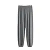 Calça Esportiva de Modal Fina de Tamanho Grande para Homens, Caimento Solto para Meia-Idade e Idosos, Calça de Casa Anti-Mosquito para o Verão