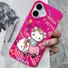 Ciclismo Hello Kitty Adequado para Capa de Celular Apple 16/15 Iphone13 Padrão Granulado 14Promax/11 Capa Macia 12