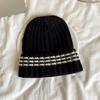Bufanda Cruzada a Rayas y Bloques de Color Gorro de Invierno Estilo Coreano Estilo Rombo Conjunto Versátil y Cálido de Gorro de Lana para Niños y Niñas