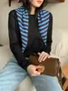 Bufanda Triangular de Punto Rayada, Braga para el Cuello, Bufanda de Lana, Bufanda Estilo Preppy, Lana Estilo K, Versátil y Cálida