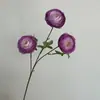 Novo Produto: 3 Cabeças de Flores Secas, Lótus de Mil Camadas, Flores Artificiais para Banquete de Noivado, Arranjo de Flores de Casamento, Flores Artificiais Jardim Monet Azul-Roxo