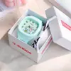 Reloj de silicona bonito y popular para comercio electrónico, moderno, luminoso, deportivo, para estudiantes, con correa cuadrada, reloj de gran atractivo.