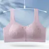 Lencería de Encaje con Cierre Frontal Tallas Grandes para Mujer, Sujetador Estilo Chaleco para Madres de Mediana Edad y Mayores, Sujetador de Lactancia Push-Up sin Aros