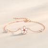 Pulsera Original de Plata de Ley 925 Flor de Cerezo para Niñas Pequeña Fragancia Fritillaria Circonita Microincrustada Pulsera para Novia Pulsera ins Venta al por Mayor