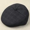 Boina de Cuero para Hombres de Mediana Edad y Mayores, Gorra Gruesa de Cuero para Otoño e Invierno, Gorro Cálido a Prueba de Viento con Protección para los Oídos