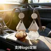 8ml Tapa Triángulo Gradiente Diamante Botella de Vidrio Botella Vacía Coche Perfume de Coche Aromaterapia Aceite Esencial Colgante Accesorios para Coche