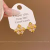 Pendientes Metálicos Rombo con Incrustaciones de Diamantes Estilo Retro Francés Sencillos para Mujer Pendientes de Diseño Único Exquisitos de Nicho
