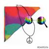 Accesorios de Disfraz Hippie de los años 60 Diadema de Girasol Gafas Redondas y Collar de Cincel de Paz Aretes traje