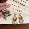 Pendientes Bohemios de Plata con Flecos de Gota de Agua Estilo Étnico Retro Pendientes de Nicho Artesanía Pesada Pendientes de Moda de Gama Alta