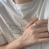 Anillo Dulce Cepillado para Mujer, Anillo Abierto Geométrico de Amor Estilo Coreano, Versátil para Apilar, Anillo de Dedo Índice de Celebridad de Internet