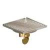 Ralo de piso desodorante todo em cobre escovado estilo creme máquina de lavar esgoto de vaso sanitário faixa de chuveiro invisível banheiro universal