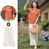 Camiseta de verano de manga corta para mamá, nuevo top elegante para mujeres de mediana edad, atuendo casual de verano para mujeres de mediana edad y mayores