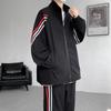 Uniforme Escolar Casual de Primavera para Hombre Traje Casual Estilo Hong Kong Moda Juvenil Estudiante Casual Correa Combinación de Colores Conjunto de Dos Piezas