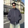 Chaqueta aviador retro americana de moda con cuello alto para hombre, otoño e invierno, chaqueta corta holgada versátil para parejas