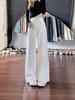 Jeans Blancos de Pierna Ancha para Mujer, Nuevo Estilo de Invierno, Tiro Alto, Corte Holgado, Adelgazantes, Versátiles, Caída Suave, Tallas Grandes, Pierna Recta, Pantalones de Largo Hasta el Suelo