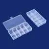 Caja de Almacenamiento de Plástico Transparente de 10 Compartimentos Caja de Empaque para Componentes Digitales Joyería con Cuentas Objetos Pequeños Pendientes Caja Clasificadora de Agujas de Acero