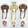 Cardcaptor Sakura Sakura Kinomoto Peruca Cosplay Kashiwabara Sakura Tomoyo Cardcaptor Sakura Peruca de Cabelo Curto com Franja