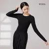 Roupa de Dança para Prática Outono e Inverno Top Moderno de Manga Longa Costas Abertas Fantasia de Dança Chinesa Clássica Feminina